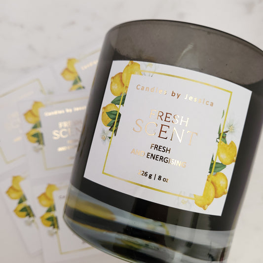 custom lemon gold foiled labels -  XOXOKristen