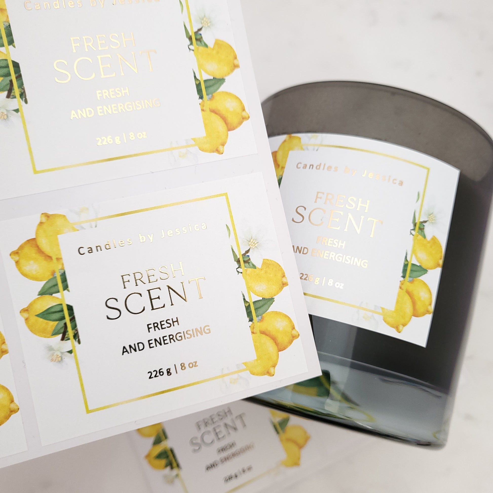 custom lemon gold foiled labels -  XOXOKristen