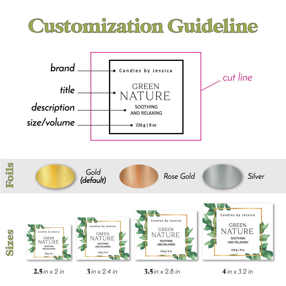custom greenery gold foiled stickers -  XOXOKristen