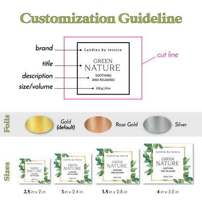 custom greenery gold foiled stickers -  XOXOKristen