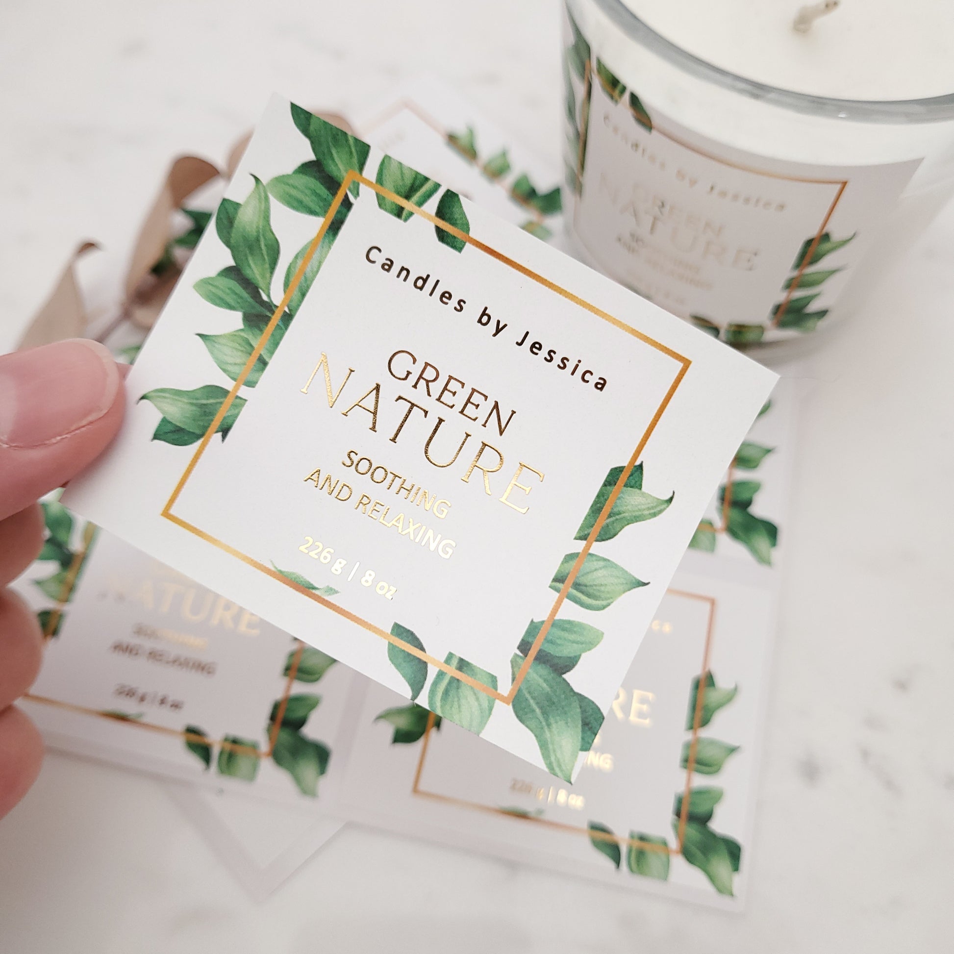 custom greenery gold foiled stickers -  XOXOKristen