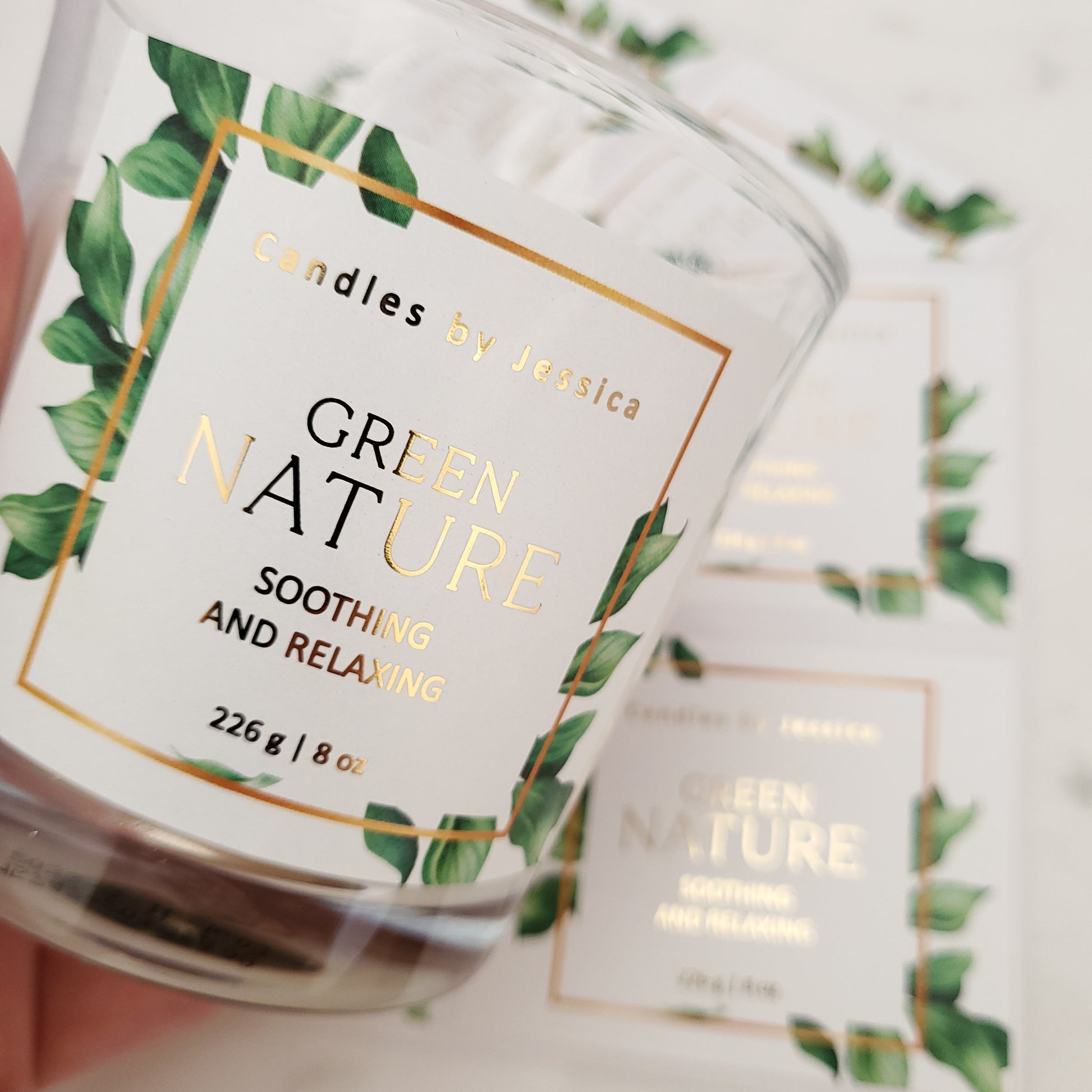 custom greenery gold foiled stickers -  XOXOKristen