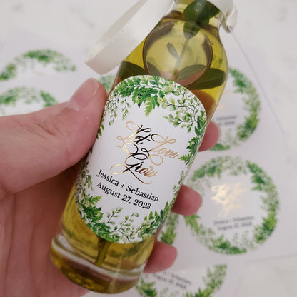 Personalized let love grow wedding favor stickers - XOXOKristen
