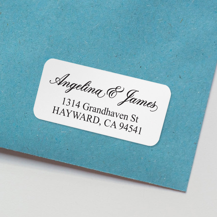 elegant wedding return address label stickers with calligraphy font - XOXOKristen