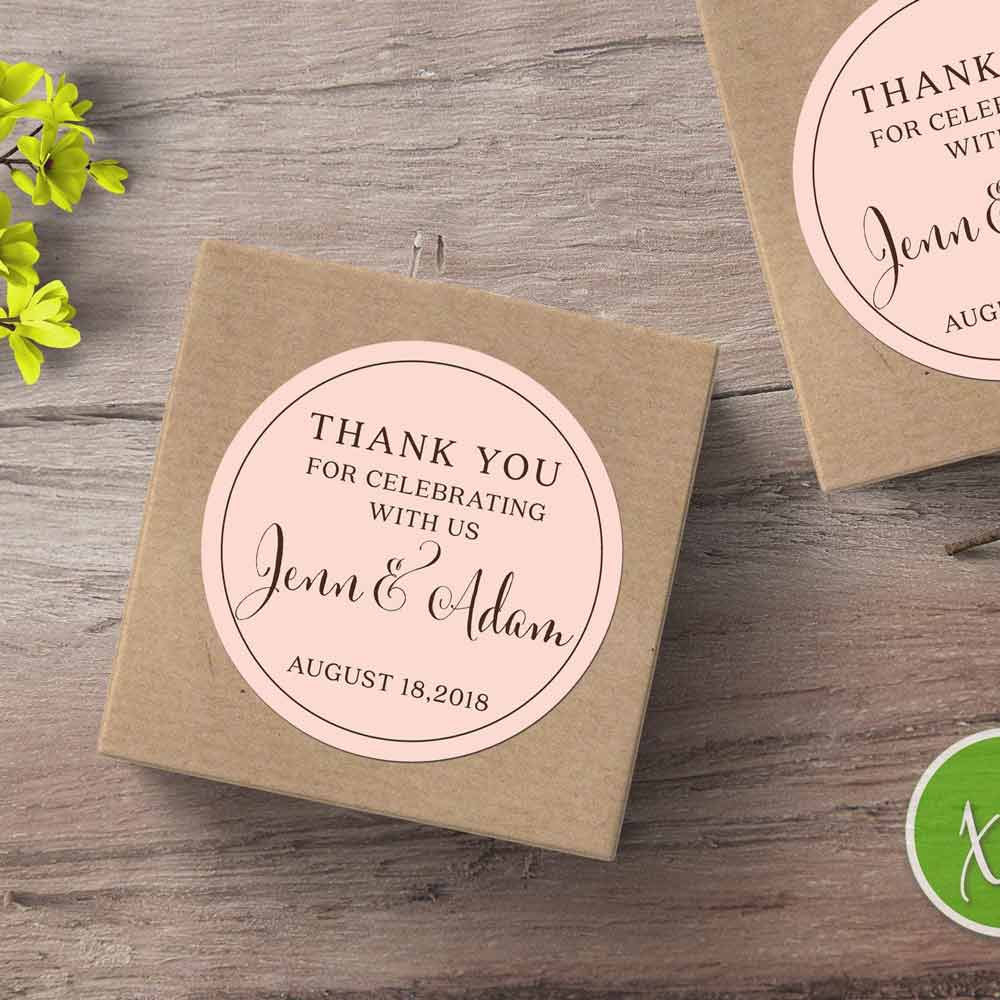Multicolor "Thank you for celebrating with us" custom label. Suitable for wedding, baby shower, birthday pary or engagement party favors or thank you cards. - XOXOKristen