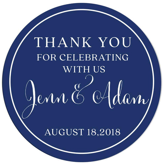 Multicolor "Thank you for celebrating with us" custom label. Suitable for wedding, baby shower, birthday pary or engagement party favors or thank you cards. - XOXOKristen