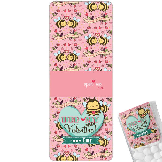 Personalized “Bee my Valentine” valentine’s day tic tac stickers with adorable bees design - XOXOKirsten