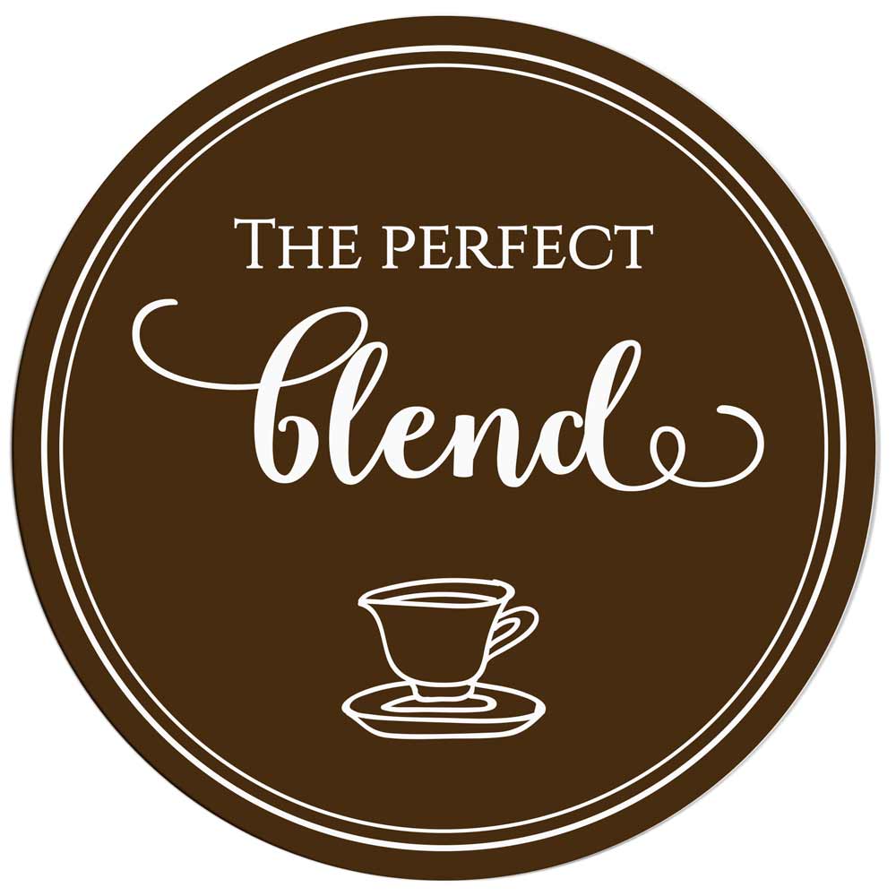 "The perfect blend" custom wedding label. Cute sticker to use with wedding invitations, thank you cards, save the date, wedding favors, gift bags or party treats - XOXOKristen