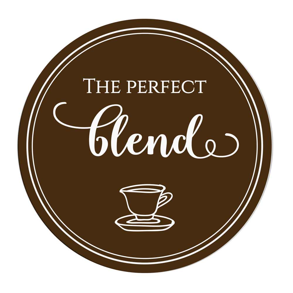 "The perfect blend" custom wedding label. Cute sticker to use with wedding invitations, thank you cards, save the date, wedding favors, gift bags or party treats - XOXOKristen
