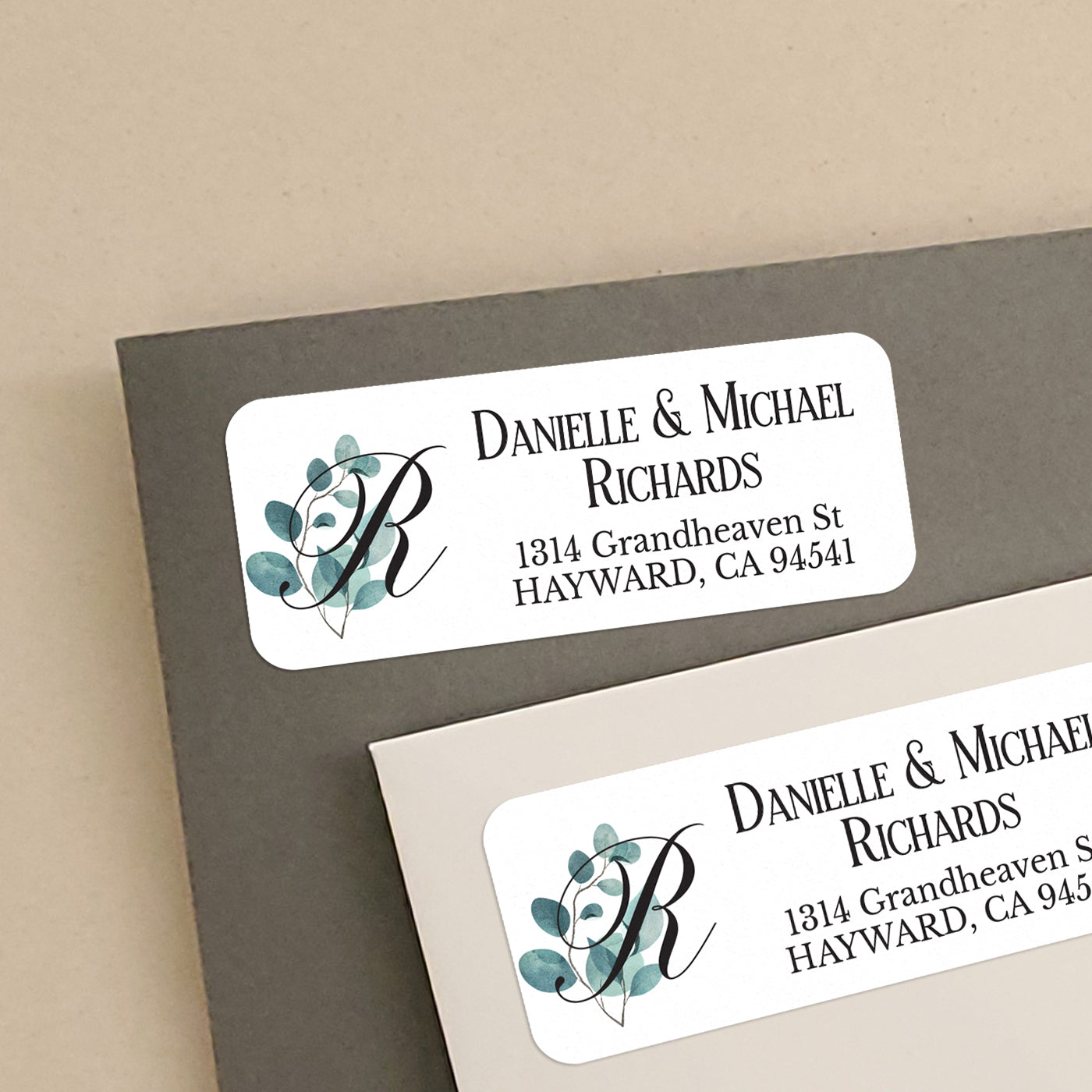 monogram return address label stickers - XOXOKristen