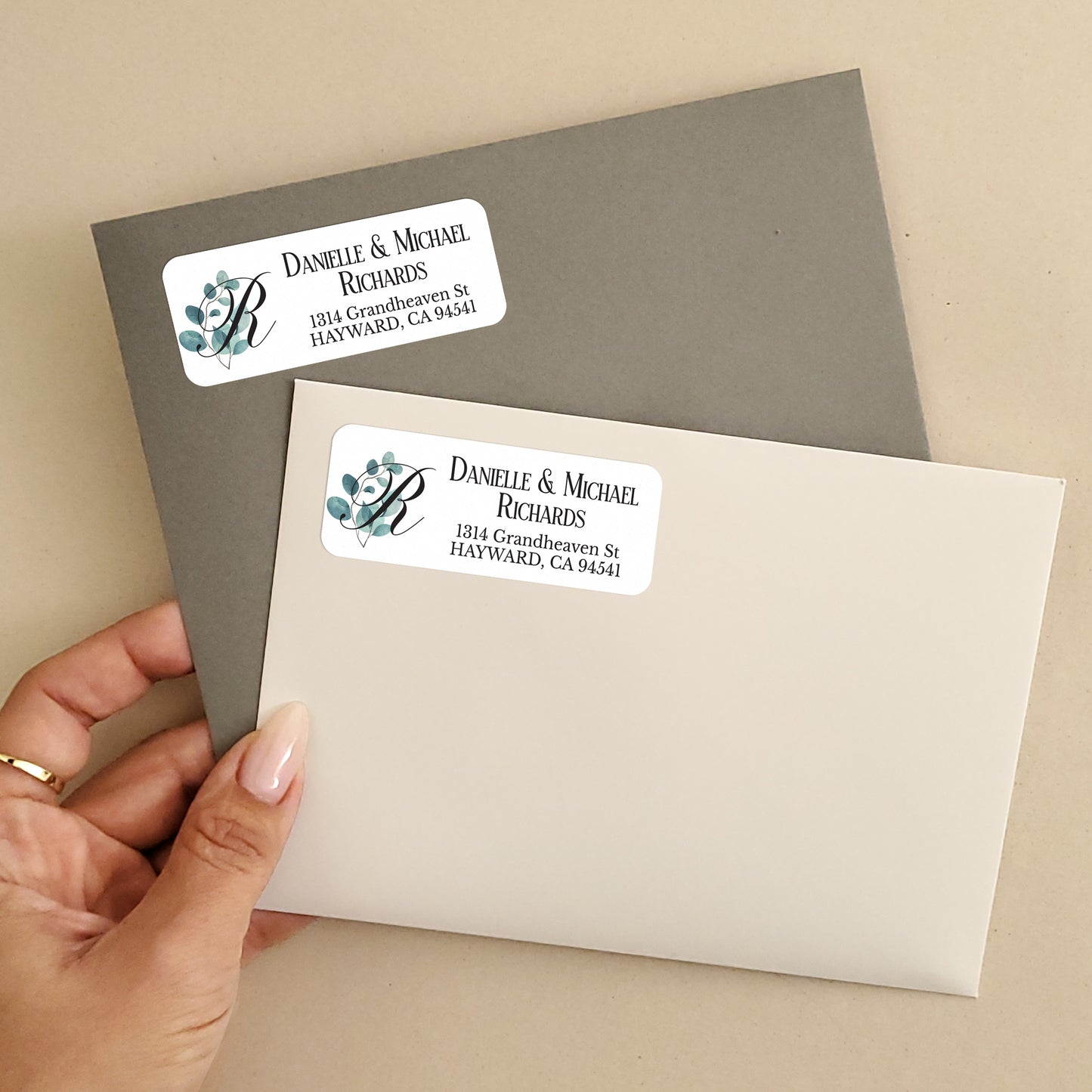 monogram return address label stickers - XOXOKristen