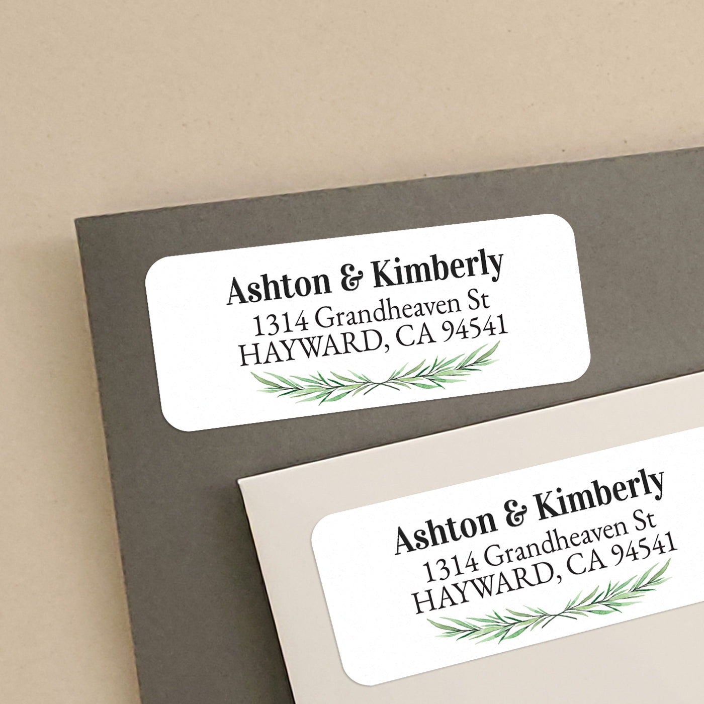 custom christmas greenery return address sticker labels - XOXOKristen