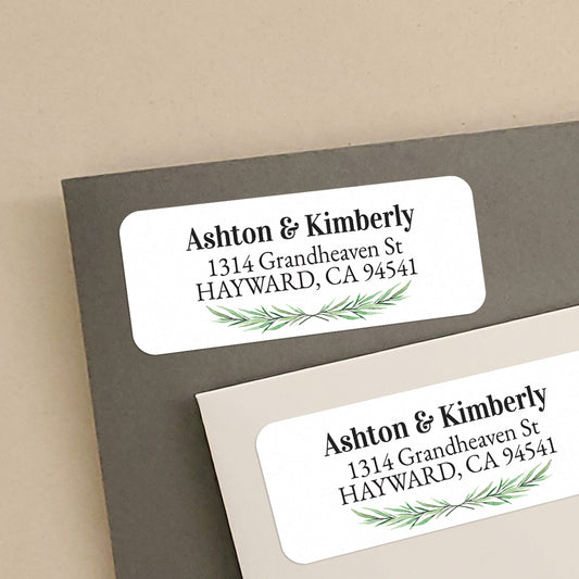 custom christmas greenery return address sticker labels - XOXOKristen