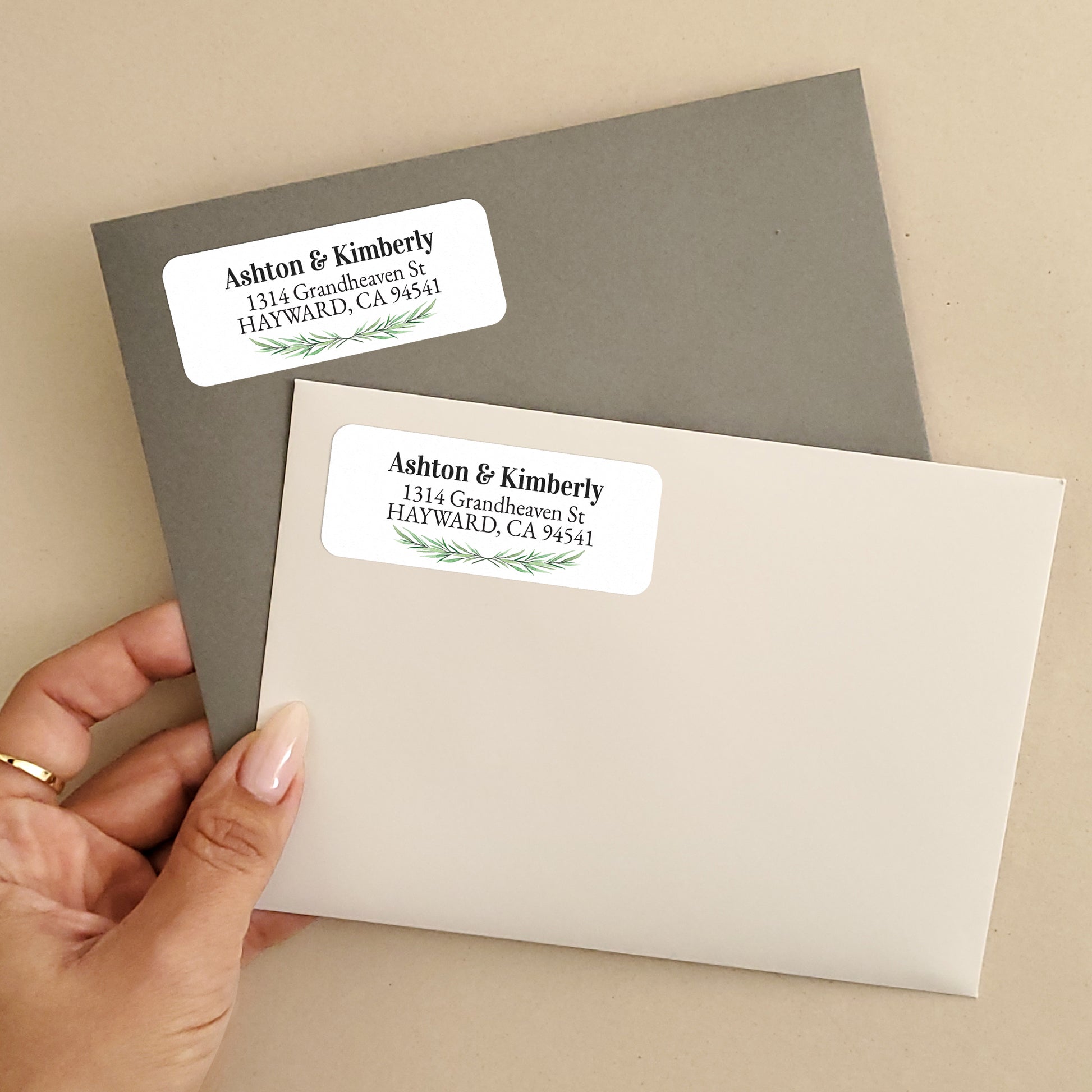custom christmas greenery return address sticker labels - XOXOKristen