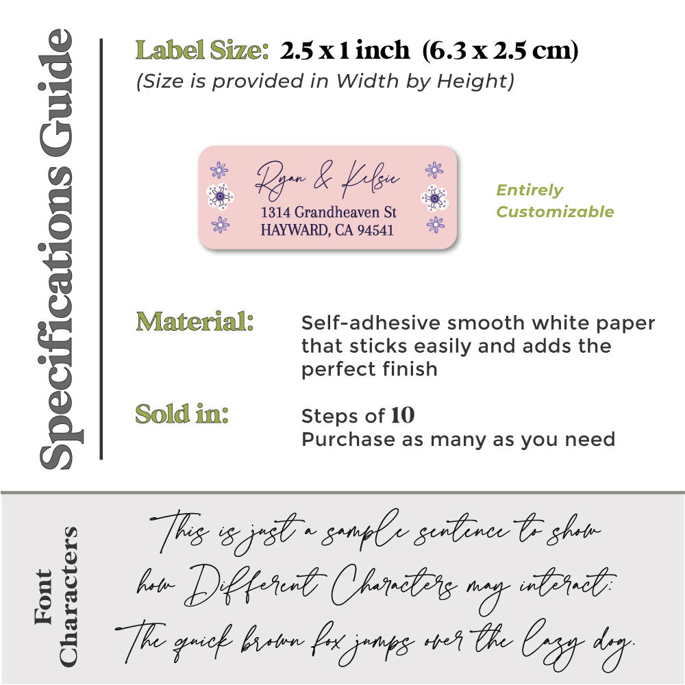 personalized pink return address label stickers - XOXOKristen