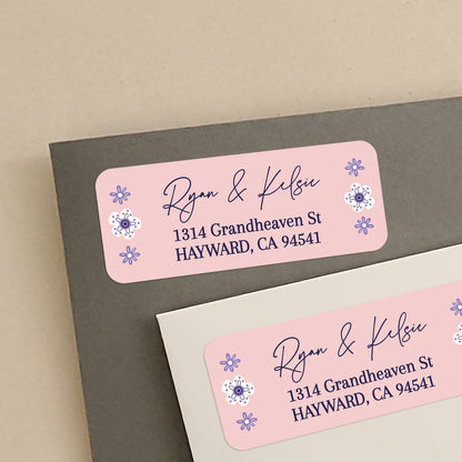personalized pink return address label stickers - XOXOKristen