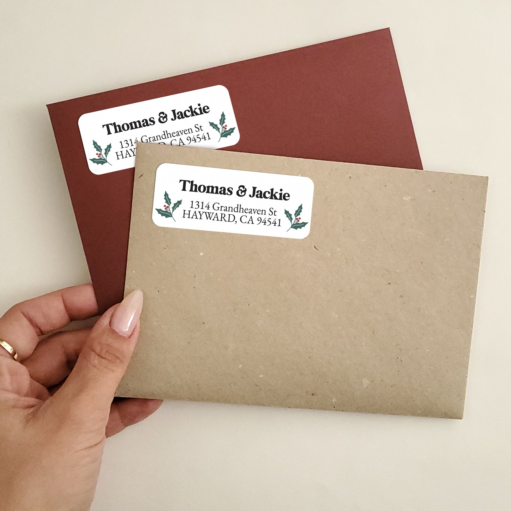custom christmas return addres label stickers for envelope mailing - XOXOKristen