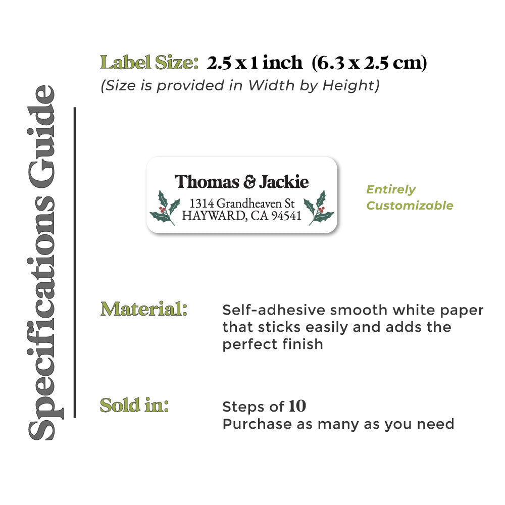 custom christmas return addres label stickers for envelope mailing - XOXOKristen