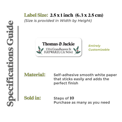 custom christmas return addres label stickers for envelope mailing - XOXOKristen