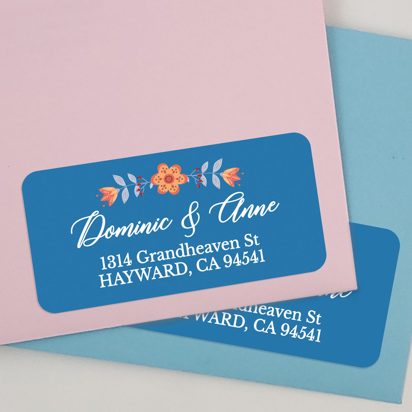 light blue custom return address label stickers for mailing invitations - XOXOKristen