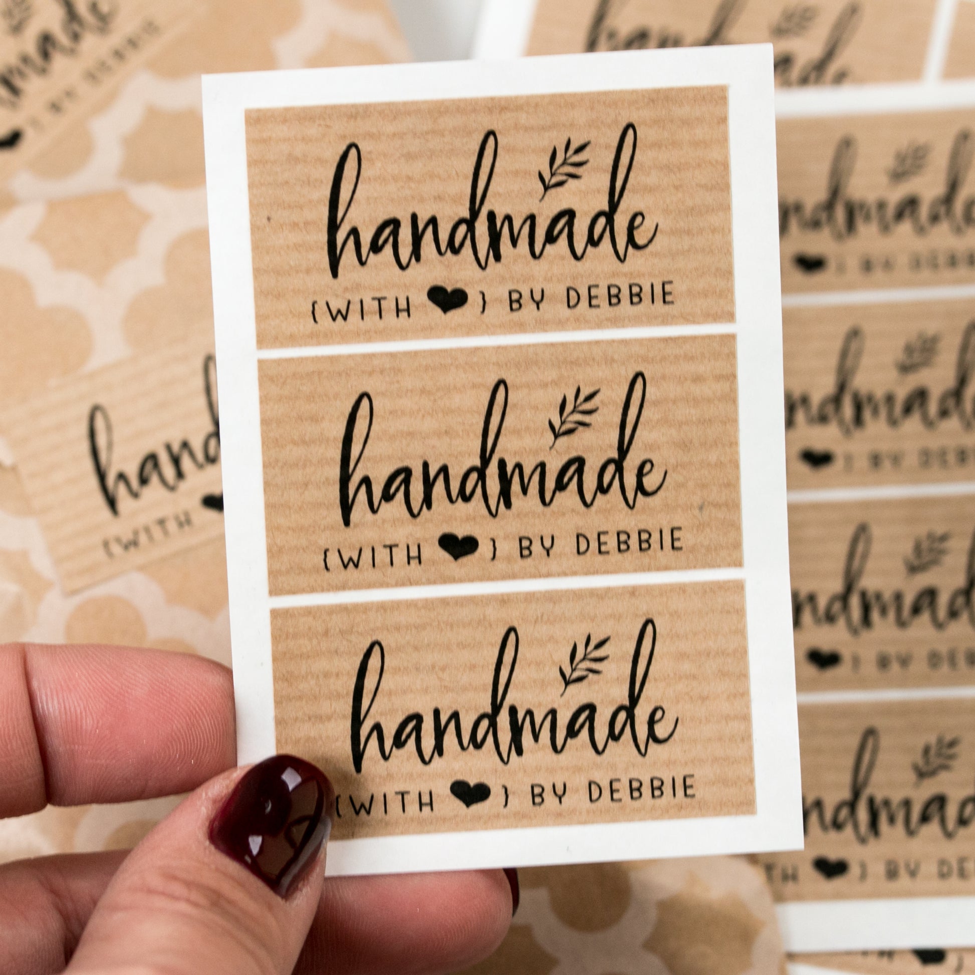 rectangular 2x1 inch handmade with love stickers - xoxokristen