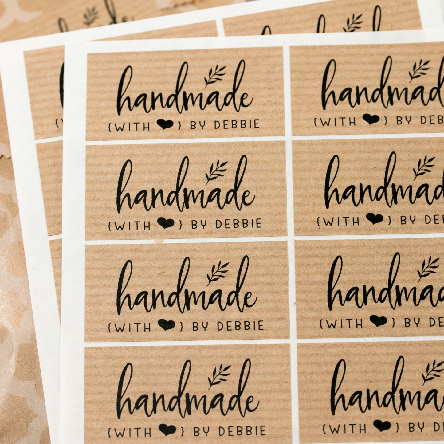 rectangular 2x1 inch handmade with love stickers - xoxokristen