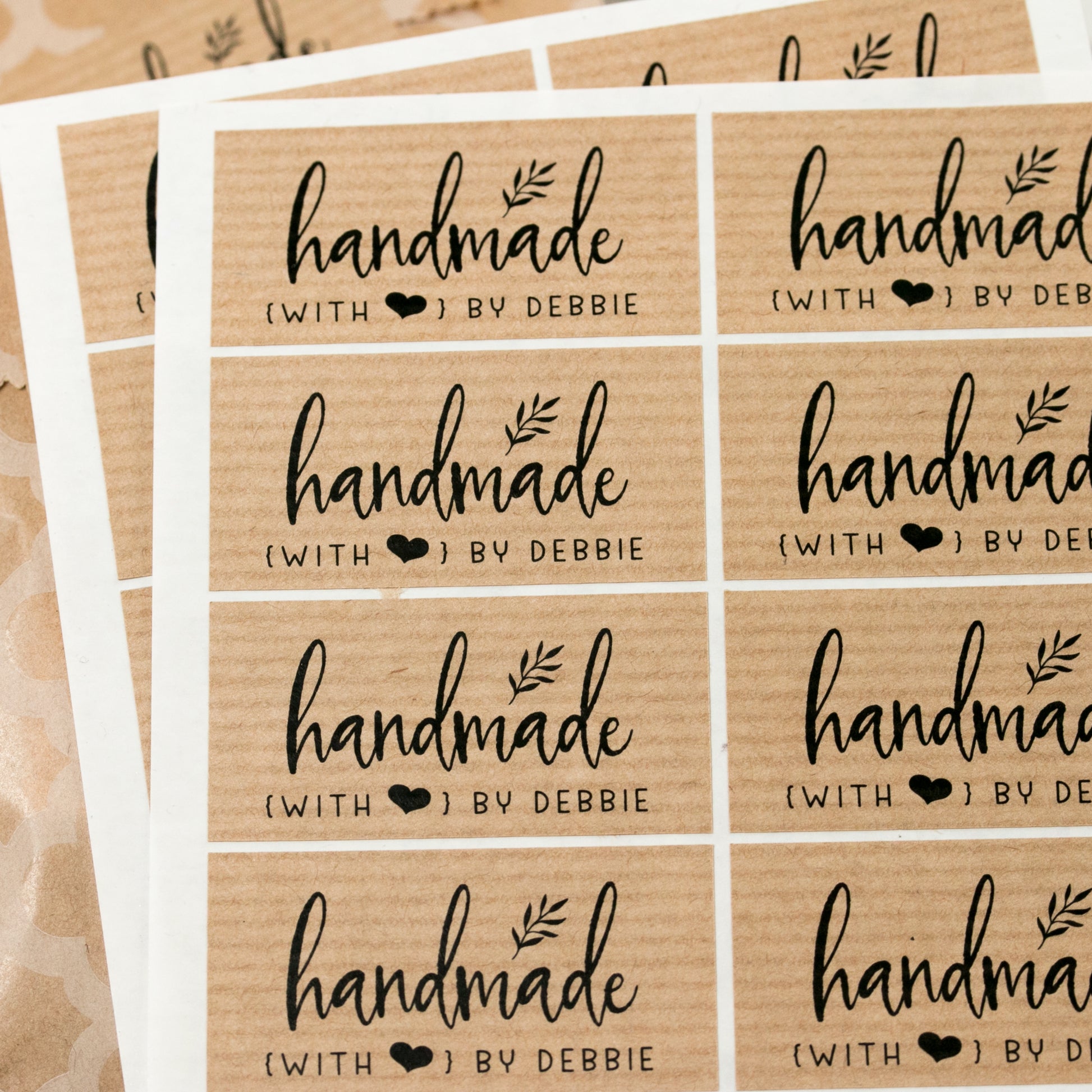 rectangular 2x1 inch handmade with love stickers - xoxokristen