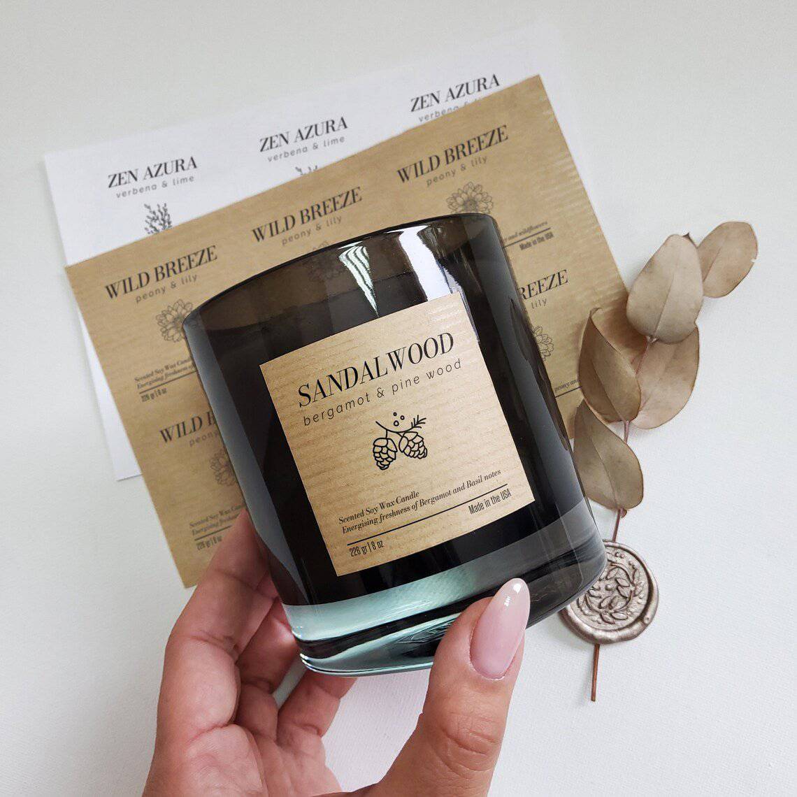 Kraft Square Candle Label - XOXOKristen