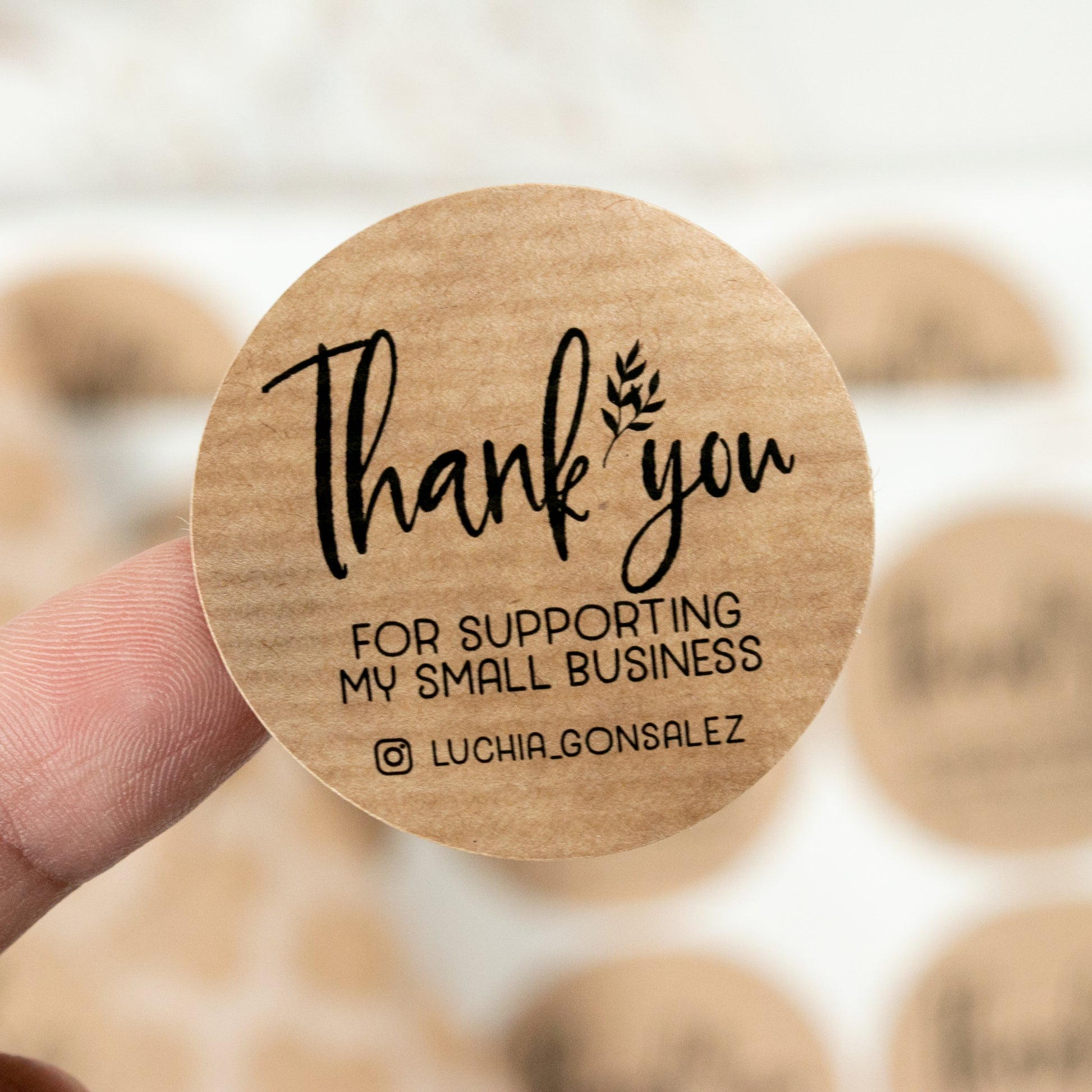 Thank you for supporting my small business round kraft stickers -  XOXOKristen 