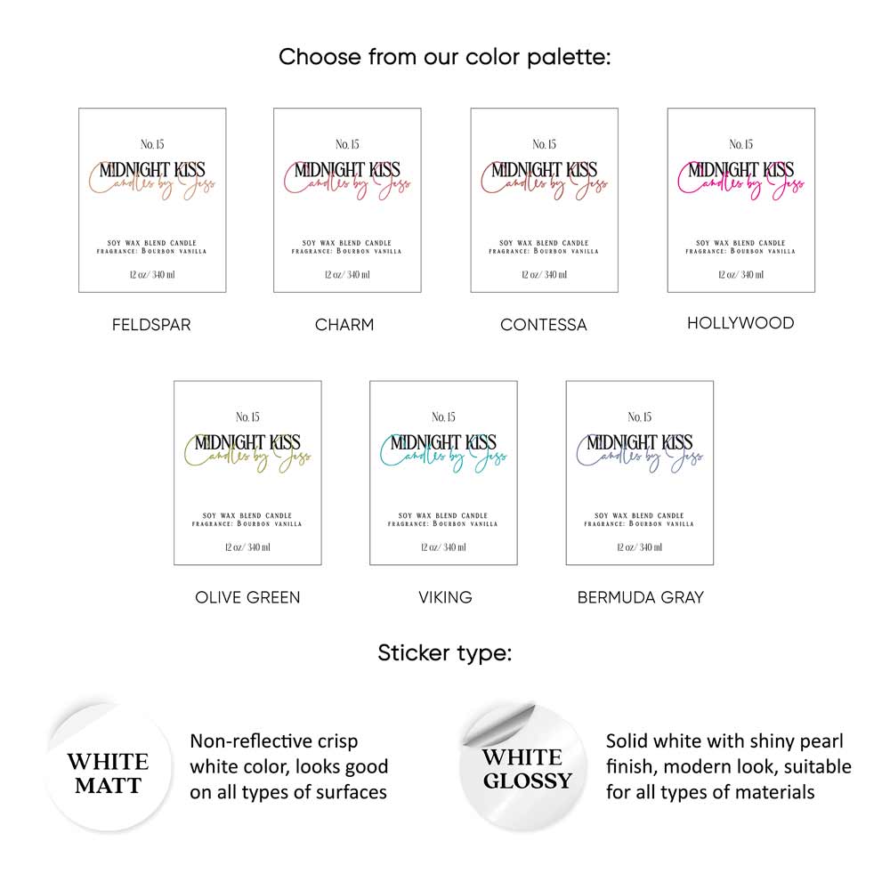 Rectangular candle label with hand-lettered design - XOXOKristen