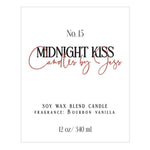 Rectangular candle label with hand-lettered design - XOXOKristen