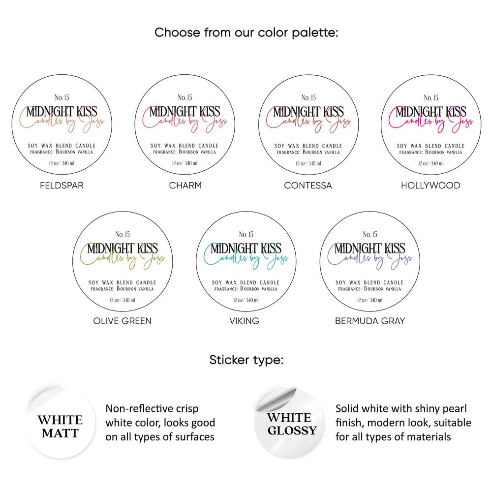 Round custom product labeling sticker for cosmetic products - XOXOKristen