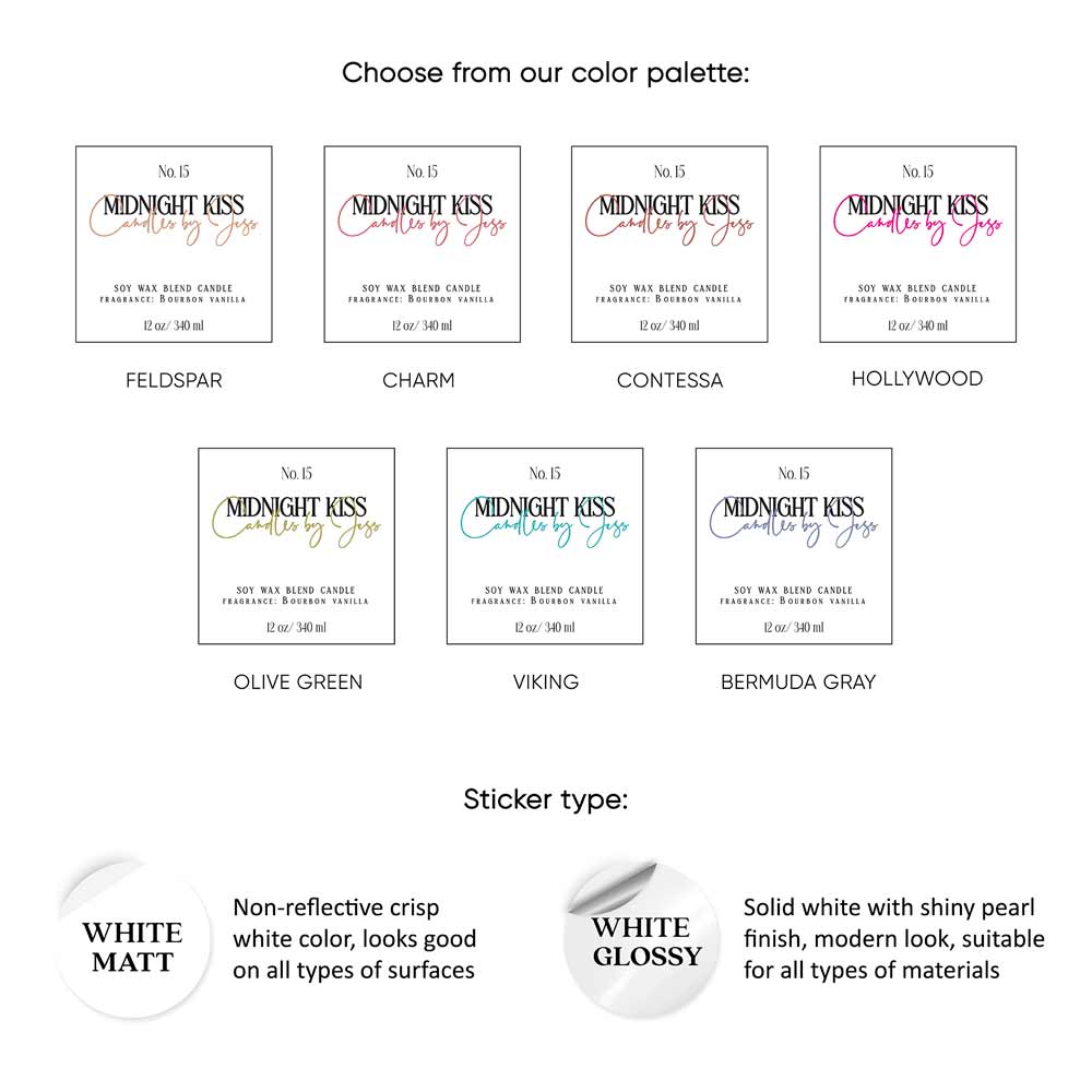 Square custom cosmetic product labeling sticker - XOXOKristen