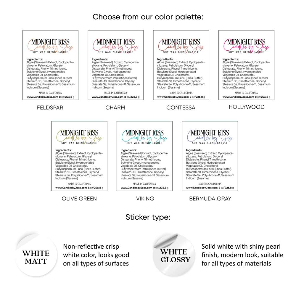 Elegant rectangular-shaped product labeling sticker - XOXOKristen