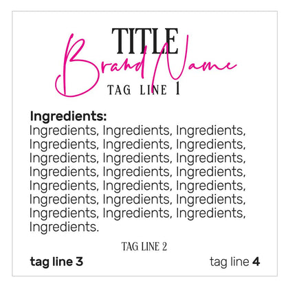 White matt or glossy product labeling sticker with ingredients -  XOXOKristen