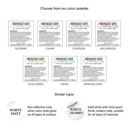 White matt or glossy product labeling sticker with ingredients -  XOXOKristen