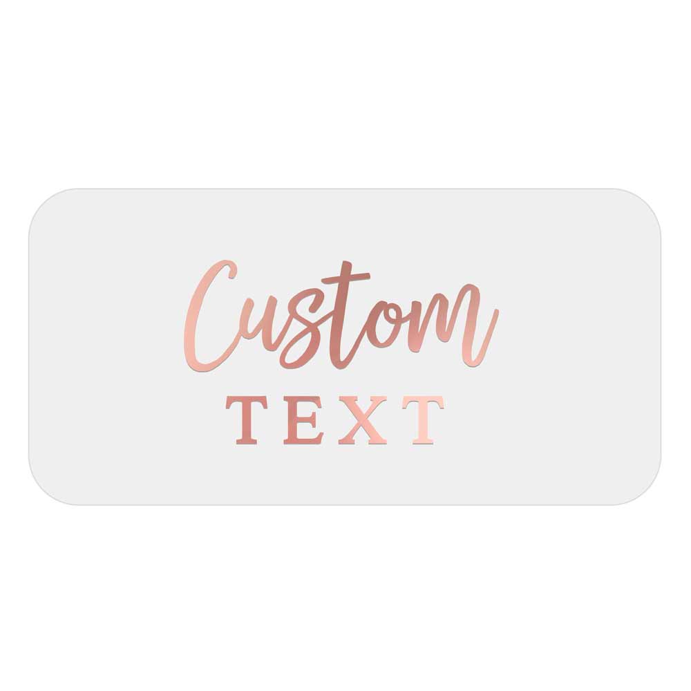 Personalized 2x1 rectangle sticker with custom text in gold foil - XOXOKristen