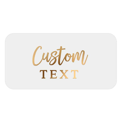 Personalized 2x1 rectangle sticker with custom text in gold foil - XOXOKristen
