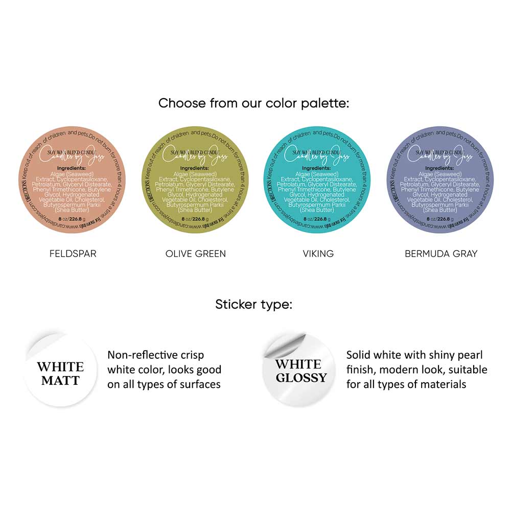 Custom round product labeling cosmetic ingredients sticker - XOXOKristen