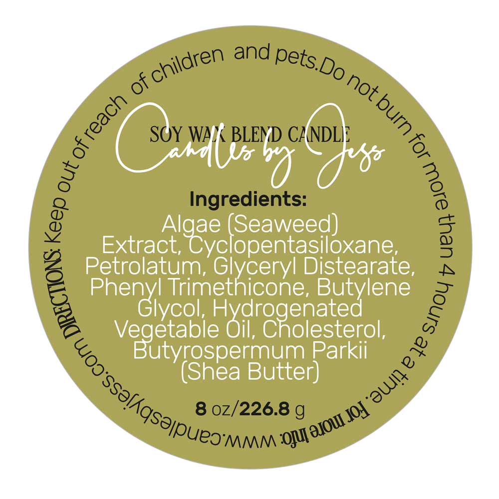 Custom round product labeling cosmetic ingredients sticker - XOXOKristen
