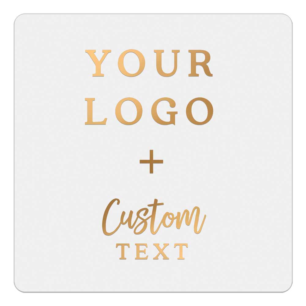 Personalized labels with custom logo and text with gold foil printing - XOXOKristen