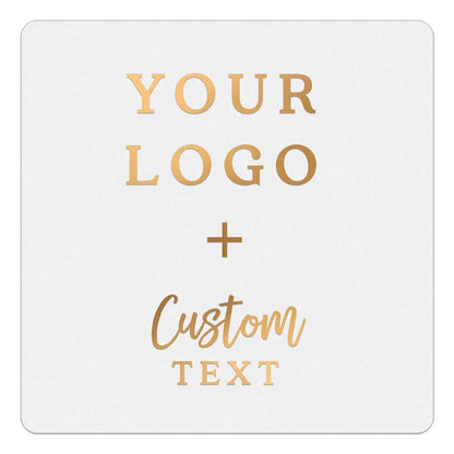 Personalized labels with custom logo and text with gold foil printing - XOXOKristen