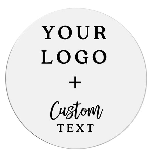 Round Custom logo and text personalized clear labels - XOXOKristen