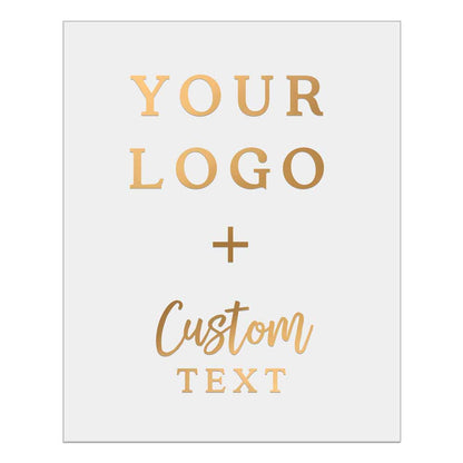 Personalized clear labels with custom logo and text with gold foil printing - XOXOKristen