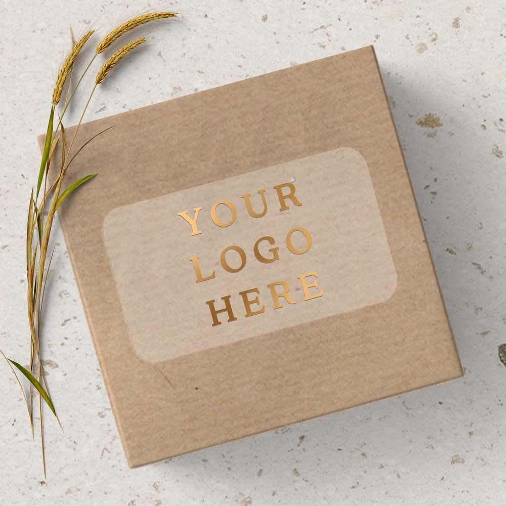 Clear rectangular 2x1 labels with custom logo - XOXOKristen