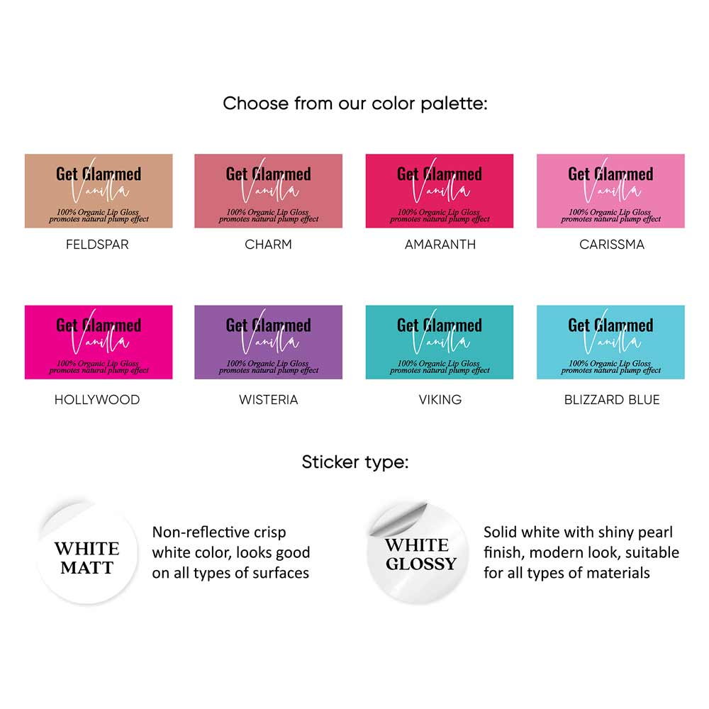 Colorful custom lip gloss labels for product labeling - XOXOKristen