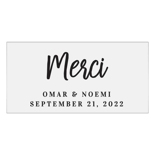 Merci wedding favor stickers -  XOXOKristen 