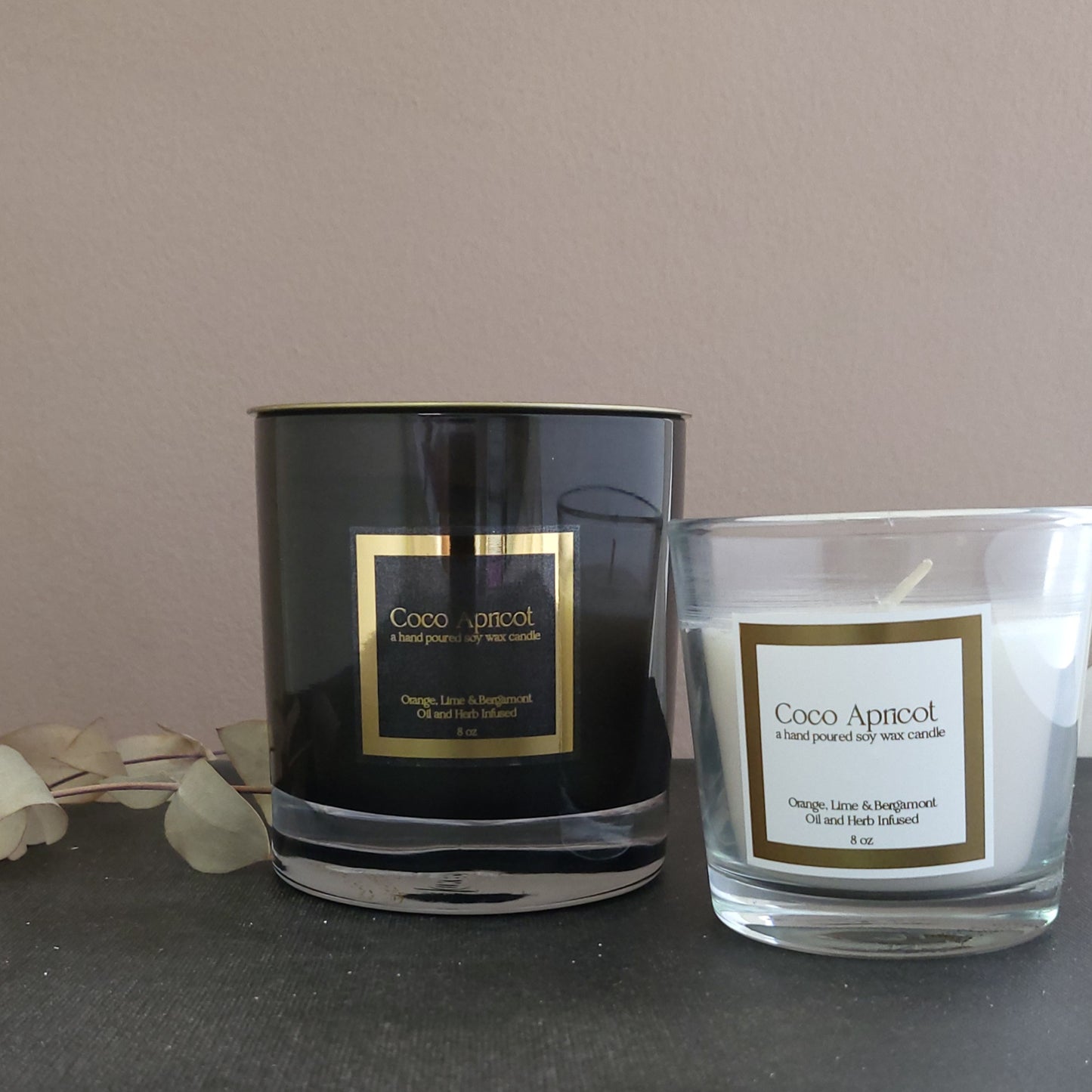 presonalized candle stickers with gold frame- XOXOKristen