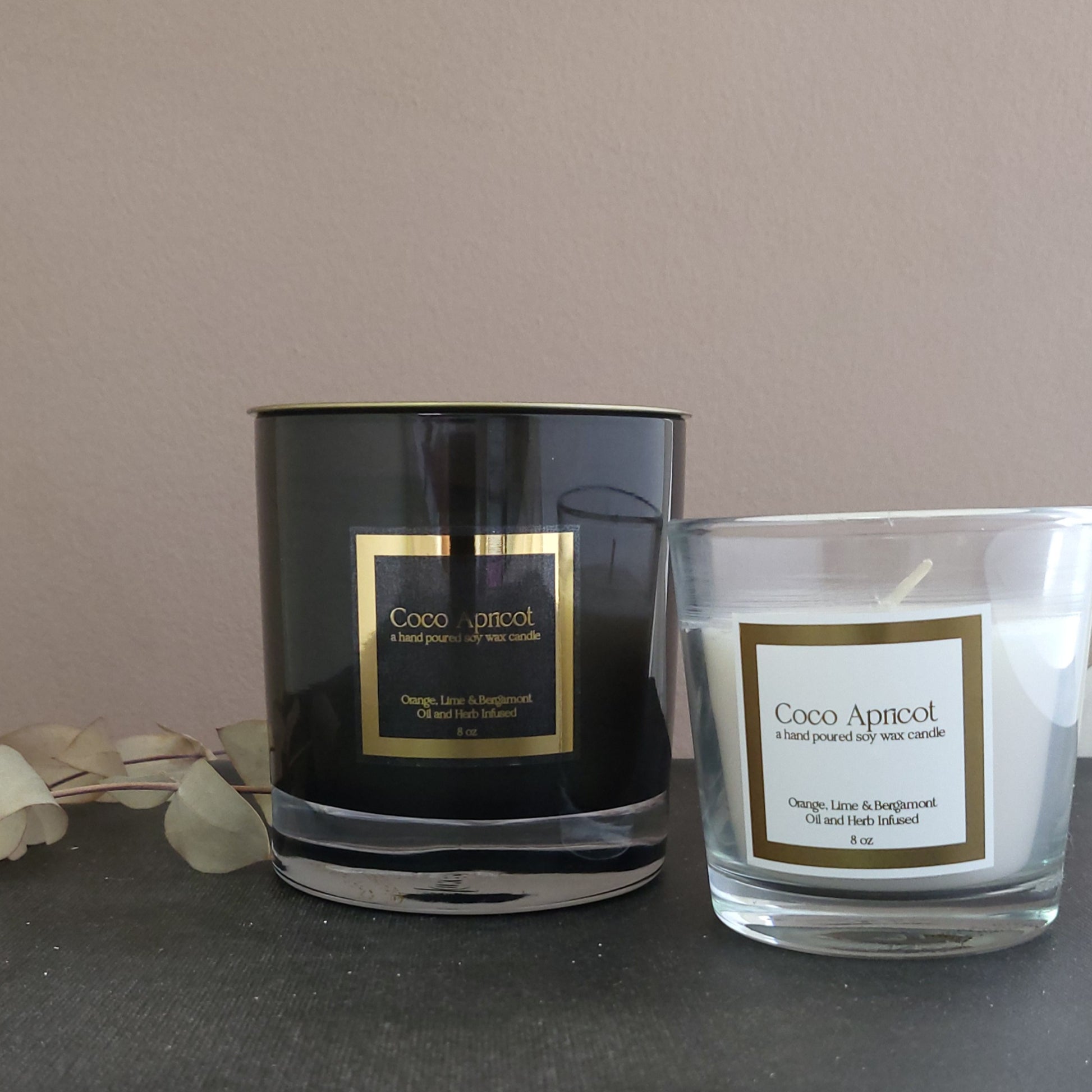 presonalized candle stickers with gold frame- XOXOKristen
