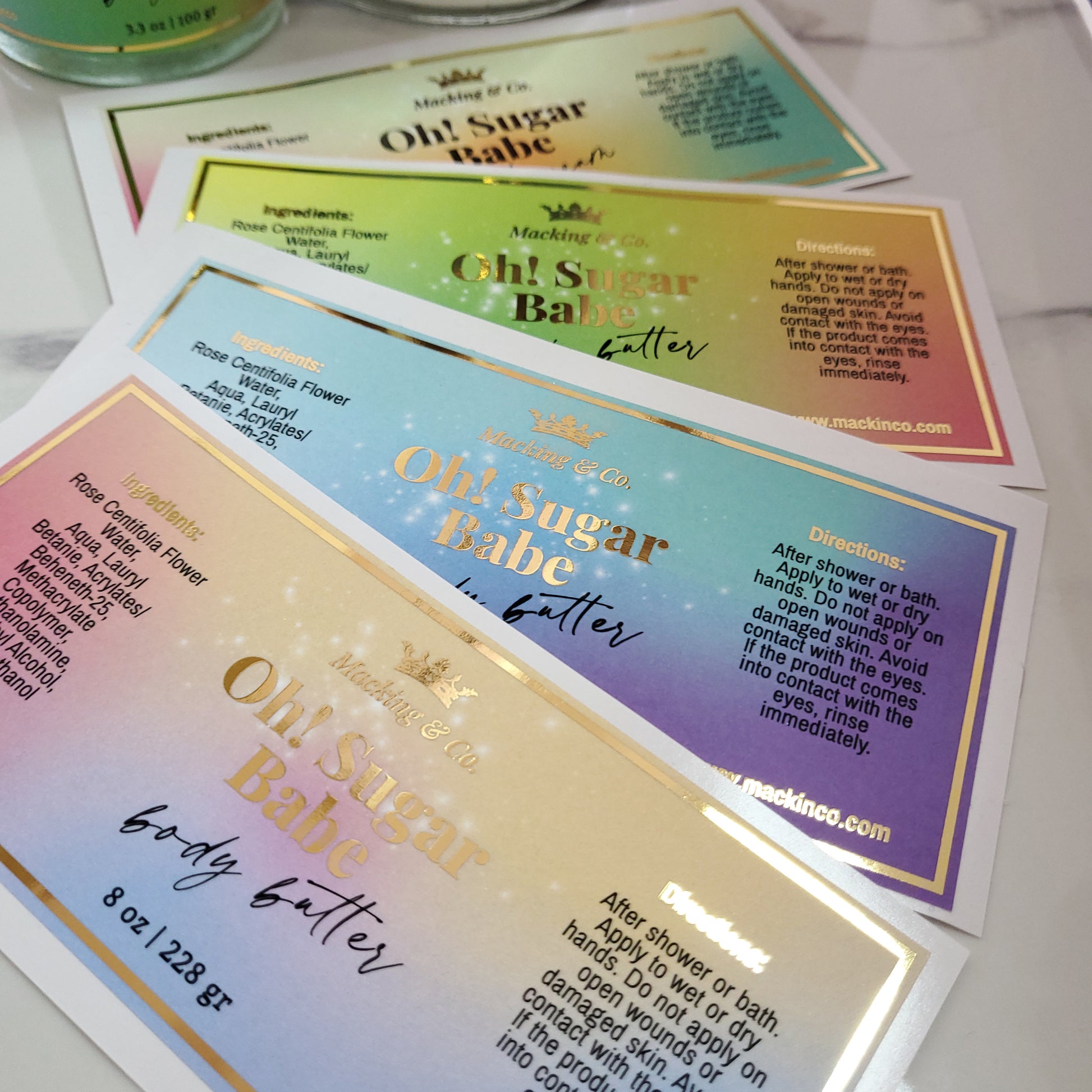 pastel gradient gold foiled stickers -  XOXOKristen 